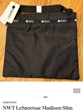 LeSportsac Black Slim Nylon Crossbody Bag